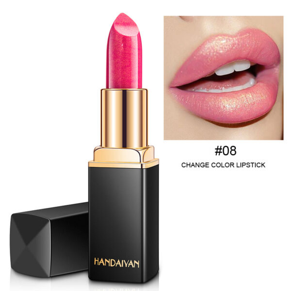 Pearlescent Metallic Lipstick – Shiny Finish, Color Shift with Temperature, Gilt Shine - Image 2