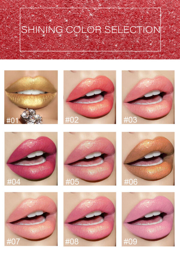 Pearlescent Metallic Lipstick – Shiny Finish, Color Shift with Temperature, Gilt Shine - Image 3
